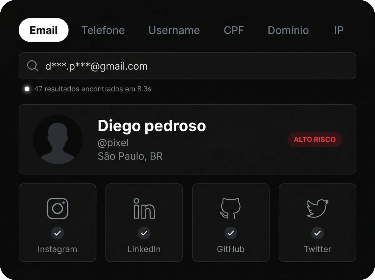 Dashboard Espectro OSINT