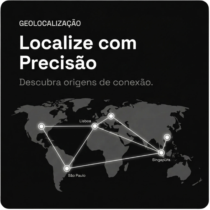 Geolocalização — Localize com inteligência e precisão. Cruzamento de metadados, EXIF, check-ins e registros públicos para triangular localizações com fontes abertas.